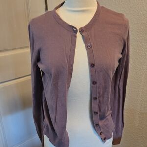 LOFT Purple Button-Up Cardigan